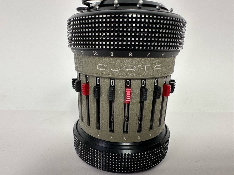 RARE CURTA Type II Handheld Mechanical Pocket Calculator Hand-Cranked Made In Liechtenstein By Contina Ltd Maureen System Designed By Curt Herzstark (1902-1988, Austrian Engineer) [CR] [Photo 5]