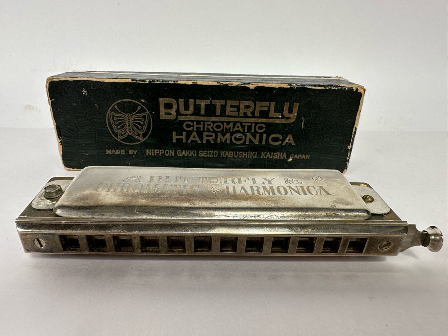 Butterfly Chromatic Harmonica With Box Japan [Photo 6]