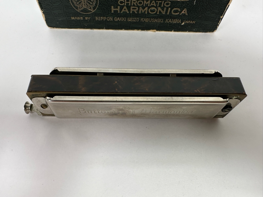 Butterfly Chromatic Harmonica With Box Japan [Photo 9]