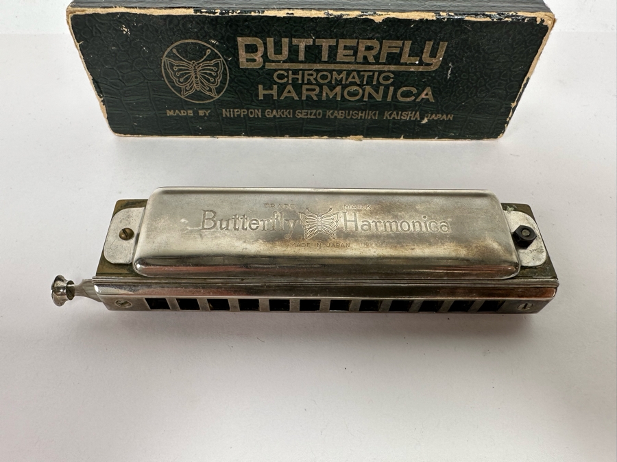 Butterfly Chromatic Harmonica With Box Japan [Photo 8]