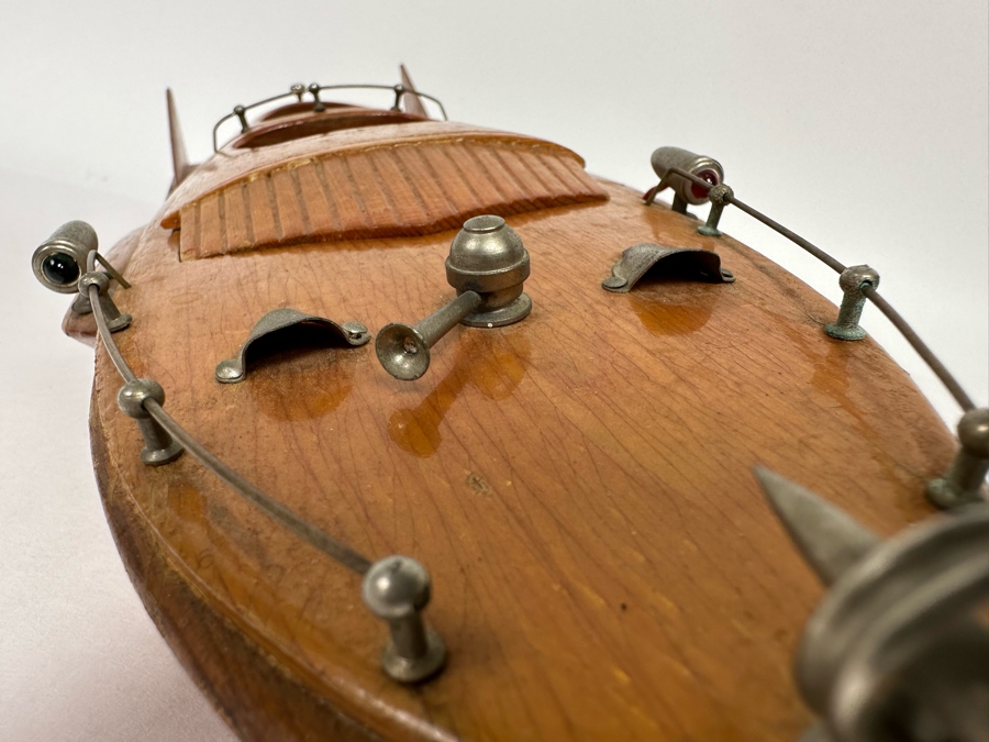 Handmade Wooden 1950s Modernist Prototype Model Boat Featuring Battery Powered Motor 15W X 6W [Photo 23]