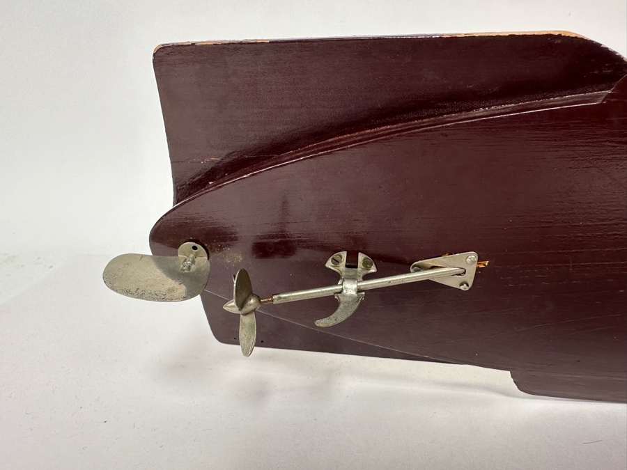 Handmade Wooden 1950s Modernist Prototype Model Boat Featuring Battery Powered Motor 15W X 6W [Photo 20]