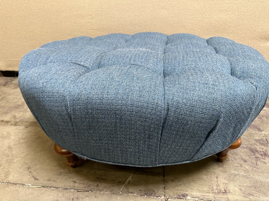 Tufted Upholstered Footed Ottoman 37R X 16H [Photo 2]