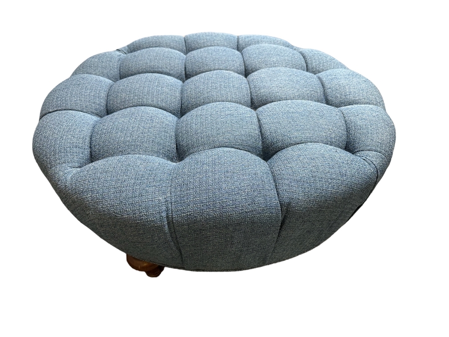 Tufted Upholstered Footed Ottoman 37R X 16H [Photo 1]
