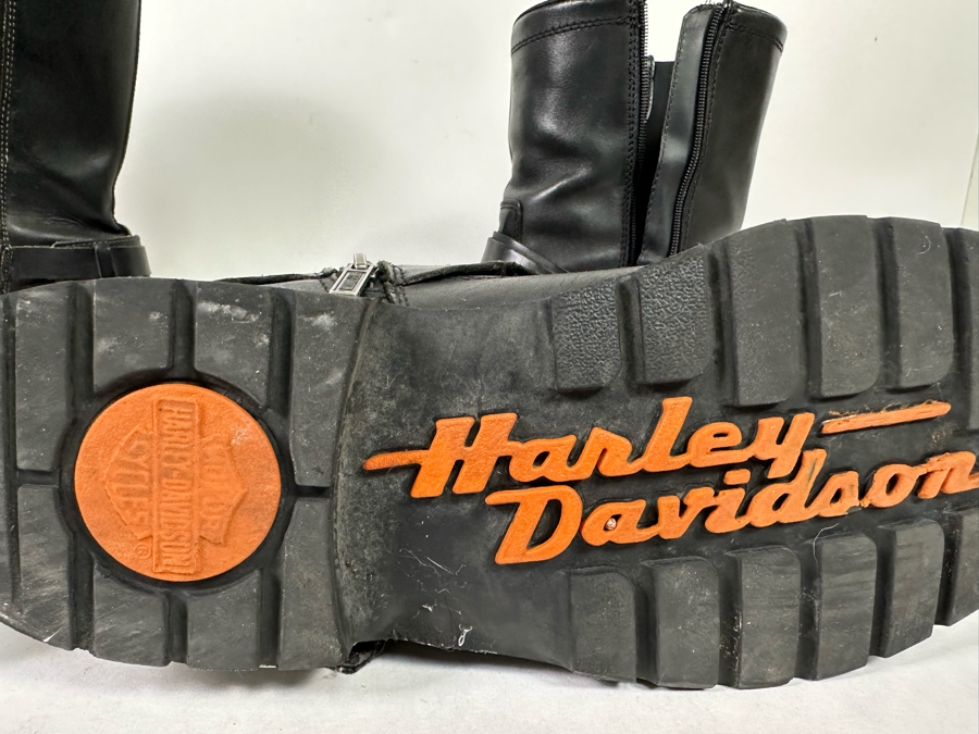 Pair Of Men's Leather Harley-Davidson Motorcycle Riding Boots Size 13 [Photo 13]