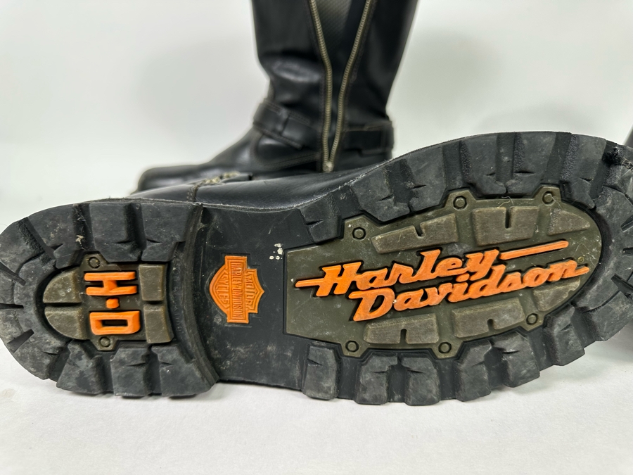 Pair Of Men's Leather Harley-Davidson Motorcycle Riding Boots Size 13 [Photo 12]