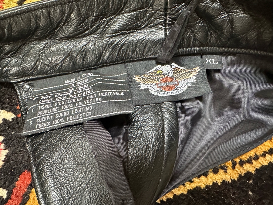 Men's Leather Harley-Davidson Motorcycle Riding Chaps Pants Size XL [Photo 6]