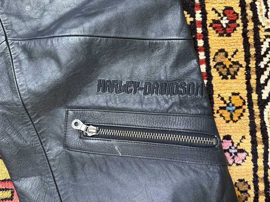 Men's Leather Harley-Davidson Motorcycle Riding Chaps Pants Size XL [Photo 4]