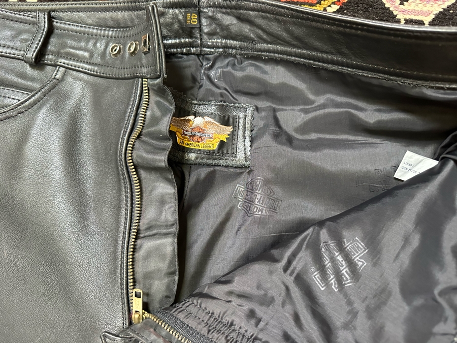 Men's Leather Harley-Davidson Motorcycle Riding Pants Size 40R [Photo 6]