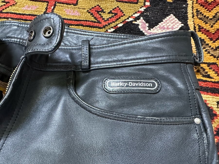 Men's Leather Harley-Davidson Motorcycle Riding Pants Size 40R [Photo 4]