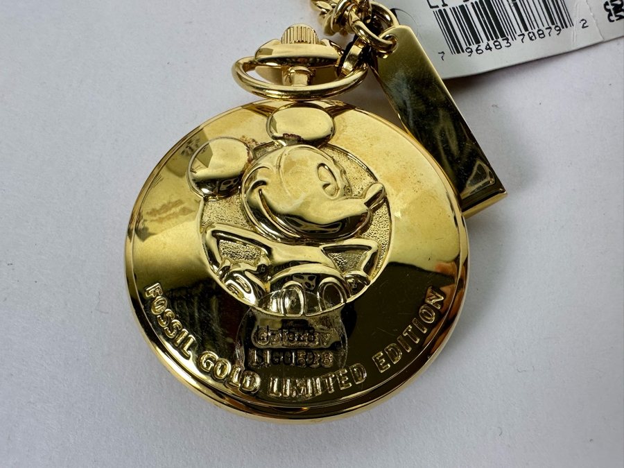 Gold Limited Edition Mickey Mouse Pocket Watch By Fossil
