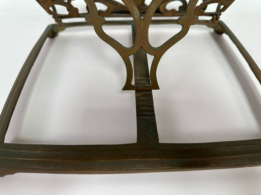 Vintage Brass Adjustable Book Library Stand Display 12W X 10D X 9H [Photo 6]