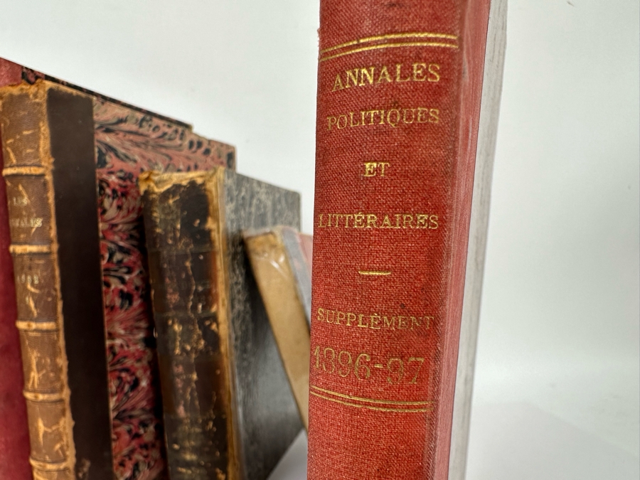 Collection Of Antique Books: French Les Annales Paris 1896, French Annales Politiques Supplement 1896-1897, French Les Annales 1932, French Jurisprudence De Legislation 1863 Book, John L. Stoddard's Lectures Southern CA, Grand Canyon, Yellowstone [Photo 12]