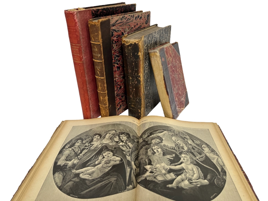 Collection Of Antique Books: French Les Annales Paris 1896, French Annales Politiques Supplement 1896-1897, French Les Annales 1932, French Jurisprudence De Legislation 1863 Book, John L. Stoddard's Lectures Southern CA, Grand Canyon, Yellowstone