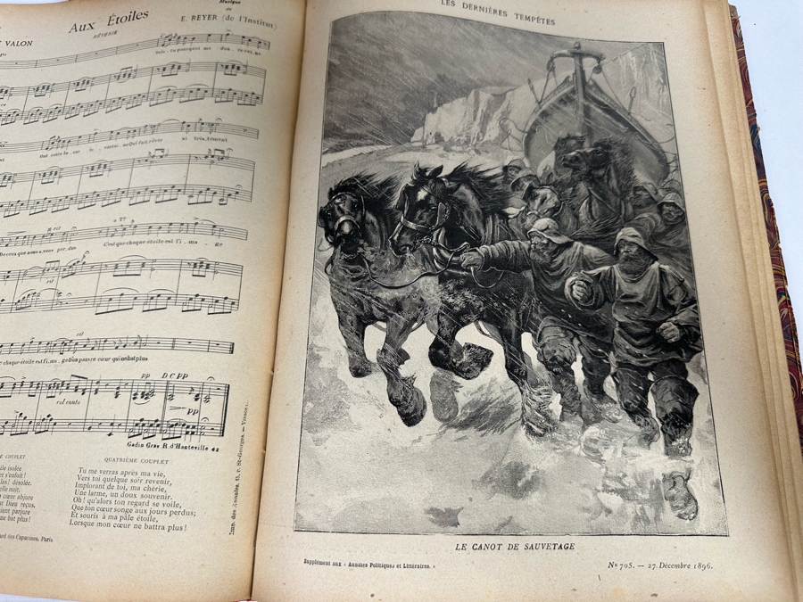 Collection Of Antique Books: French Les Annales Paris 1896, French Annales Politiques Supplement 1896-1897, French Les Annales 1932, French Jurisprudence De Legislation 1863 Book, John L. Stoddard's Lectures Southern CA, Grand Canyon, Yellowstone [Photo 5]