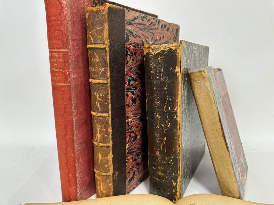 Collection Of Antique Books: French Les Annales Paris 1896, French Annales Politiques Supplement 1896-1897, French Les Annales 1932, French Jurisprudence De Legislation 1863 Book, John L. Stoddard's Lectures Southern CA, Grand Canyon, Yellowstone [Photo 3]