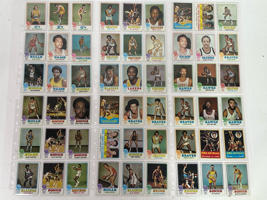 1973 Topps NBA / ABA Basketball Cards In Plastic Sleeves Ready To Be Graded Including Hall Of Famers - See Photos 54 Cards Total [Photo 2]