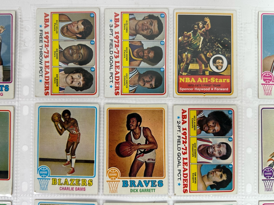 1973 Topps NBA / ABA Basketball Cards In Plastic Sleeves Ready To Be Graded Including Hall Of Famers - See Photos 54 Cards Total [Photo 4]