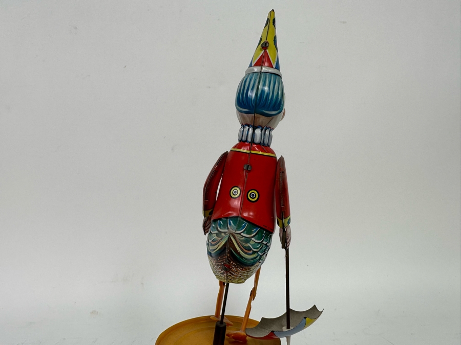 German Wind-Up Mechanical Tin Toy Duck With Umbrella Die 10 Sekunden Quick-Stepp Show 10.5H [Photo 5]
