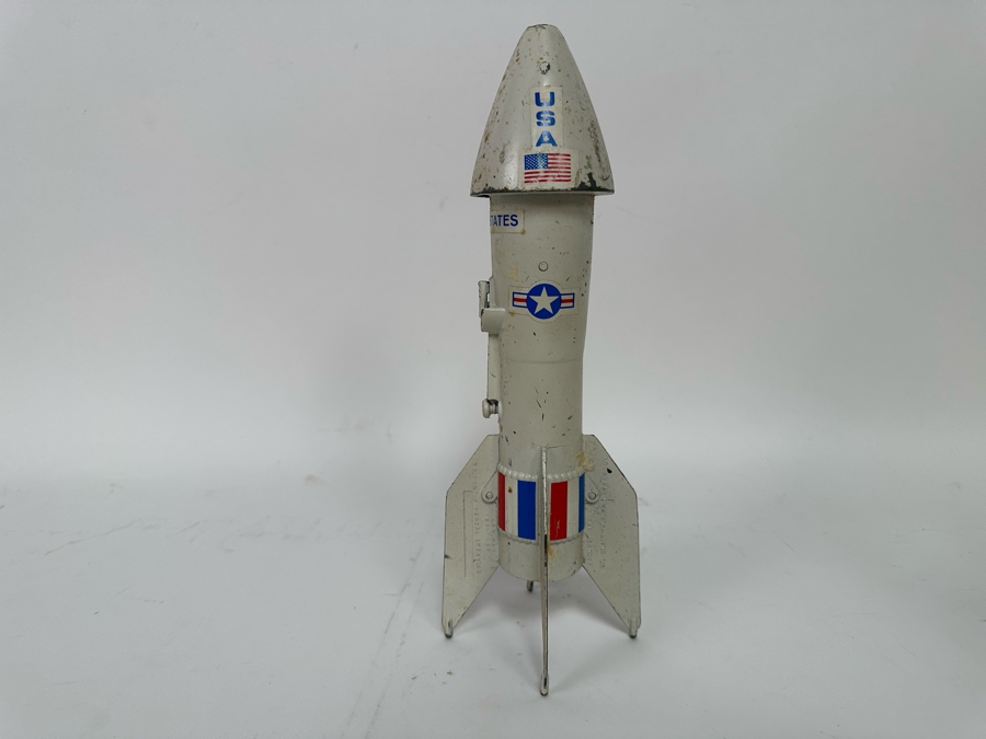 Vacumet Inc Metal Guided Missile Rocket Mechanical Coin Bank A Berzac Creation 11H [Photo 5]