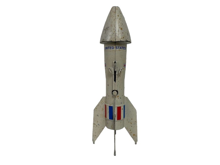 Vacumet Inc Metal Guided Missile Rocket Mechanical Coin Bank A Berzac Creation 11H