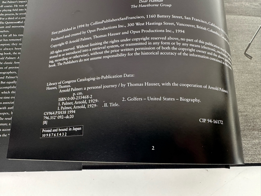 Arnold Palmer: A Personal Journey Coffee Table Hardcover Golf Book By Thomas Hauser [Photo 5]