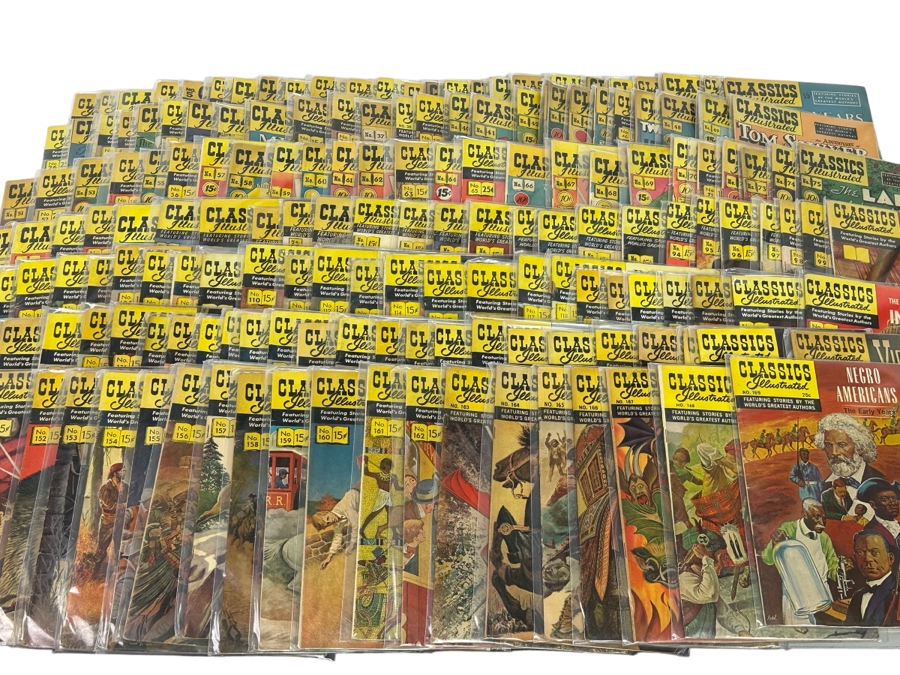 Entire Collection Of 169 Vintage 1941-1969 Classics Illustrated Comic Books With Plastic Sleeves From Issue #1 - #169 - See Photos