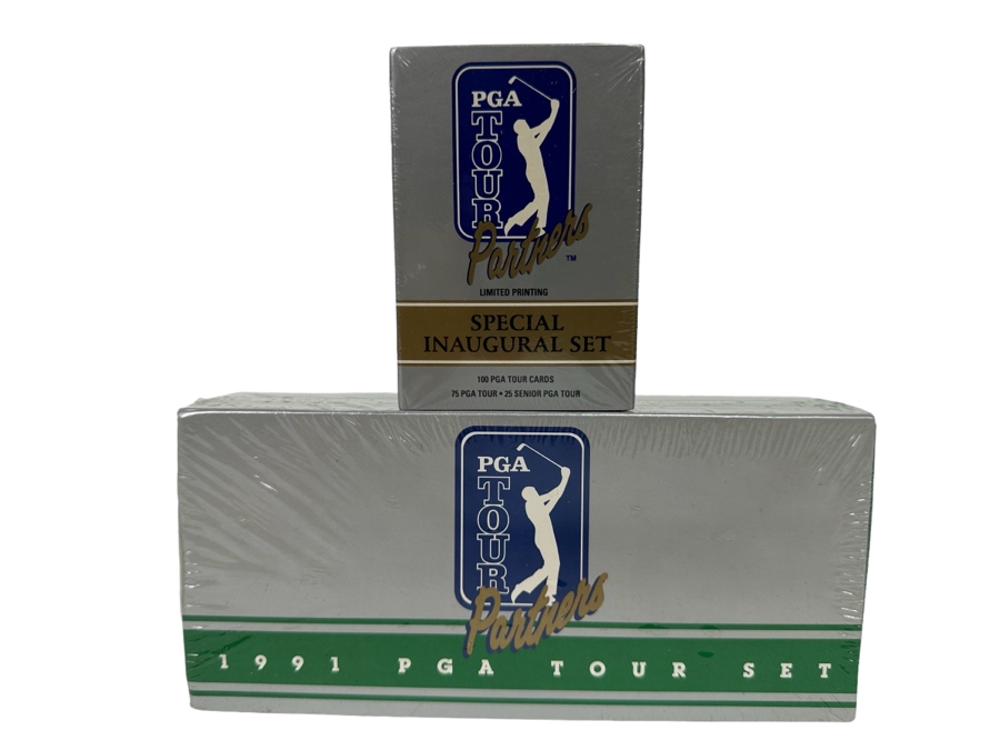 Sealed PGA Tour Pro Set Trading Cards: 1991 Limited Printing Special Inaugural Set 100 PGA Tour Cards & 1991 PGA Tour Set With All PGA Tour & Senior Tour Players 285 Cards Plus 1 Collectible