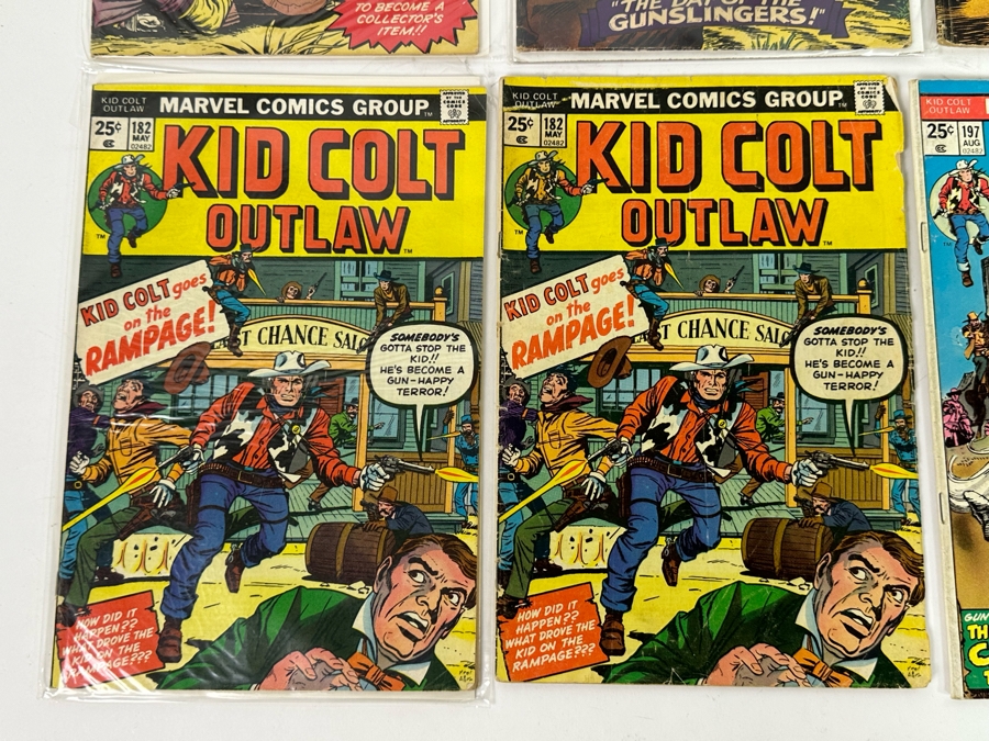 Marvel Gunsmoke Western #72 (Origin Of Kid Colt) Comic Book, (7) Kid Colt Outlaw Comic Books, The Western Kid, Red Wolf, Western Gunfighters & Rawhide Kid Comic Books [Photo 9]