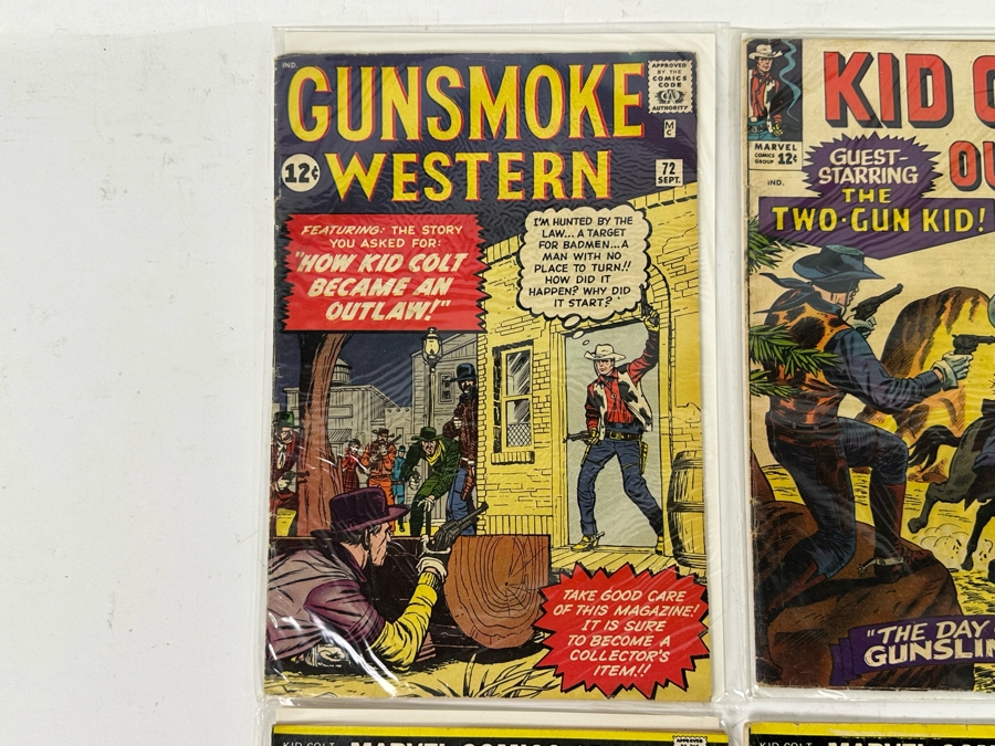 Marvel Gunsmoke Western #72 (Origin Of Kid Colt) Comic Book, (7) Kid Colt Outlaw Comic Books, The Western Kid, Red Wolf, Western Gunfighters & Rawhide Kid Comic Books [Photo 4]