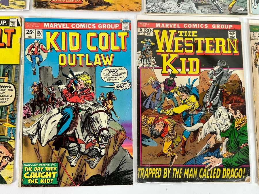 Marvel Gunsmoke Western #72 (Origin Of Kid Colt) Comic Book, (7) Kid Colt Outlaw Comic Books, The Western Kid, Red Wolf, Western Gunfighters & Rawhide Kid Comic Books [Photo 10]