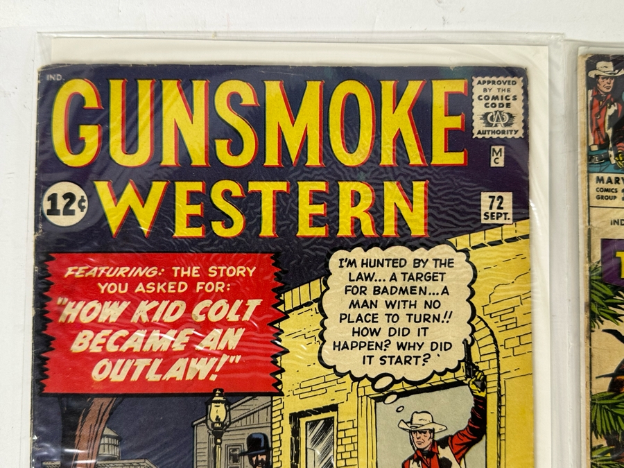 Marvel Gunsmoke Western #72 (Origin Of Kid Colt) Comic Book, (7) Kid Colt Outlaw Comic Books, The Western Kid, Red Wolf, Western Gunfighters & Rawhide Kid Comic Books [Photo 5]