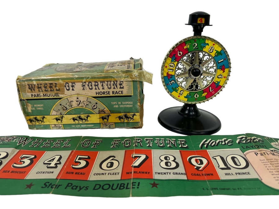 Vintage Wheel Of Fortune Horse Race Pari-Mutuel Game By Lowe