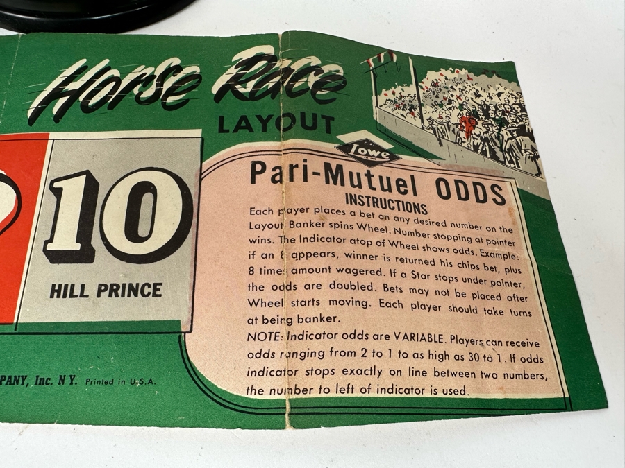 Vintage Wheel Of Fortune Horse Race Pari-Mutuel Game By Lowe [Photo 4]