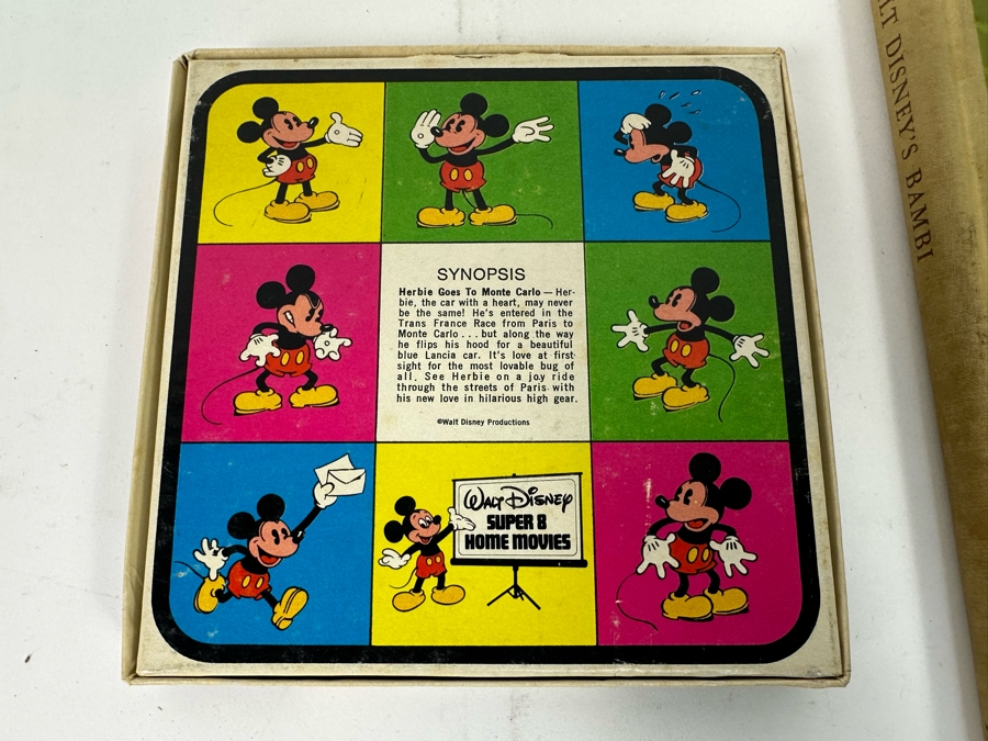 Vintage 1944 Walt Disney Productions Bambii Book And Walt Disney Home Movies Herbie Goes To Monte Carlo Super 8 Color With Sound [Photo 7]