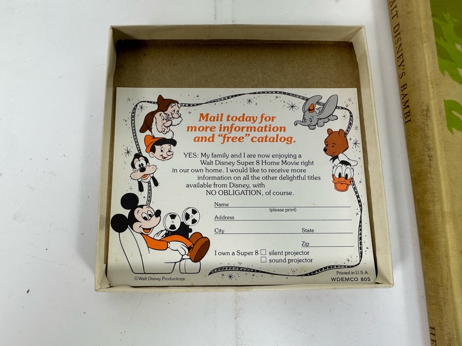 Vintage 1944 Walt Disney Productions Bambii Book And Walt Disney Home Movies Herbie Goes To Monte Carlo Super 8 Color With Sound [Photo 5]