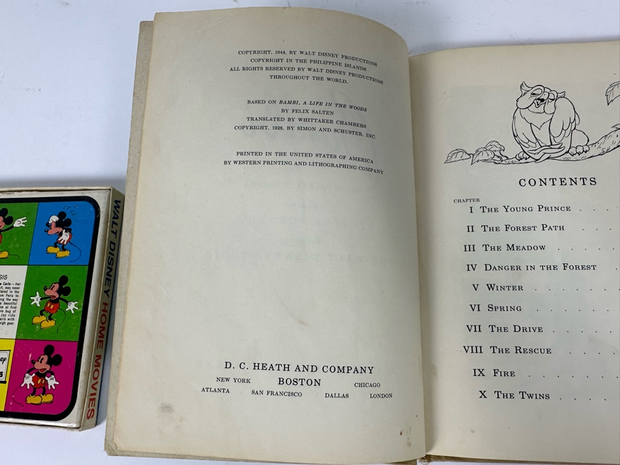 Vintage 1944 Walt Disney Productions Bambii Book And Walt Disney Home Movies Herbie Goes To Monte Carlo Super 8 Color With Sound [Photo 10]