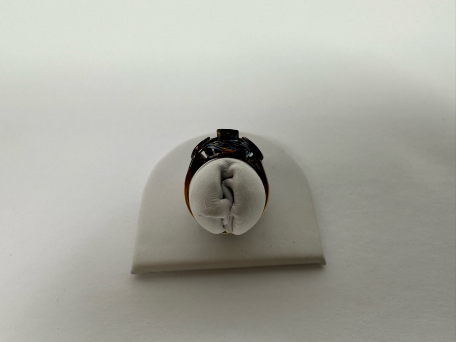 Antique 18K Gold Emerald Ring Missing 2 Stones Size 5.5 4.3g Fair Market Value $224 Retail $672 [Photo 10]