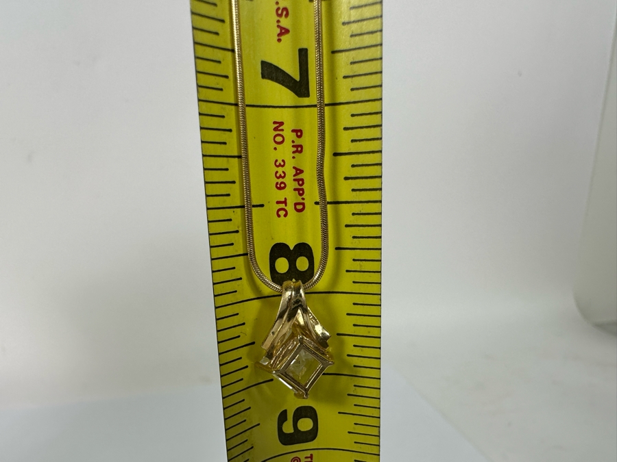 14K Gold CZ Pendant With 14K Gold 16' Necklace 5.5g Fair Market Value $275 Retail $825 [Photo 14]