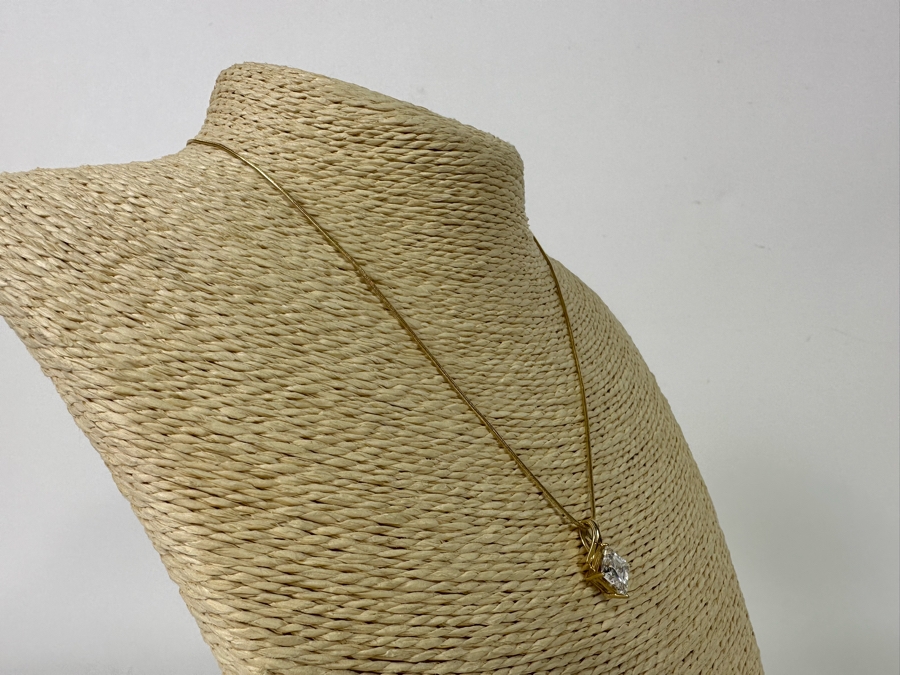14K Gold CZ Pendant With 14K Gold 16' Necklace 5.5g Fair Market Value $275 Retail $825 [Photo 8]
