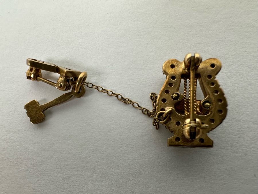 10K Gold Alpha Chi Omega Sorority Pin With Seed Pearls 4.2g [Photo 6]