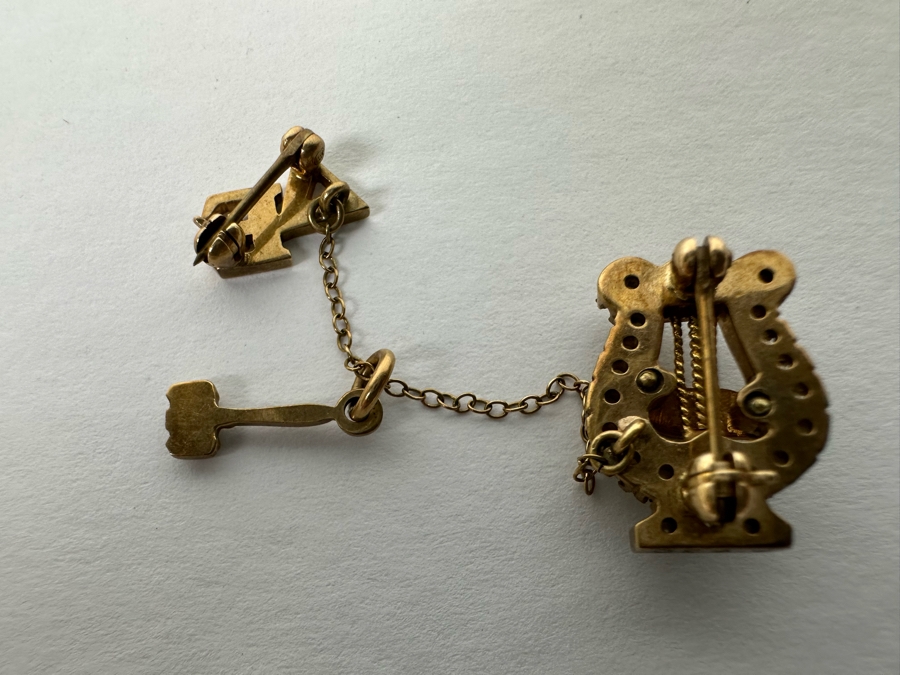 10K Gold Alpha Chi Omega Sorority Pin With Seed Pearls 4.2g [Photo 7]