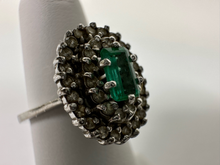 14K Gold Emerald & Diamond Ring 1/4 ct Emerald & 1/3 cttw Diamond S. I-J 3.6g Fair Market Value $350 Retail $1,050 [Photo 9]
