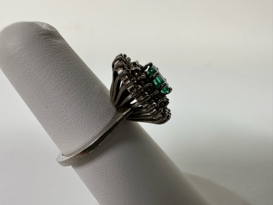 14K Gold Emerald & Diamond Ring 1/4 ct Emerald & 1/3 cttw Diamond S. I-J 3.6g Fair Market Value $350 Retail $1,050 [Photo 10]
