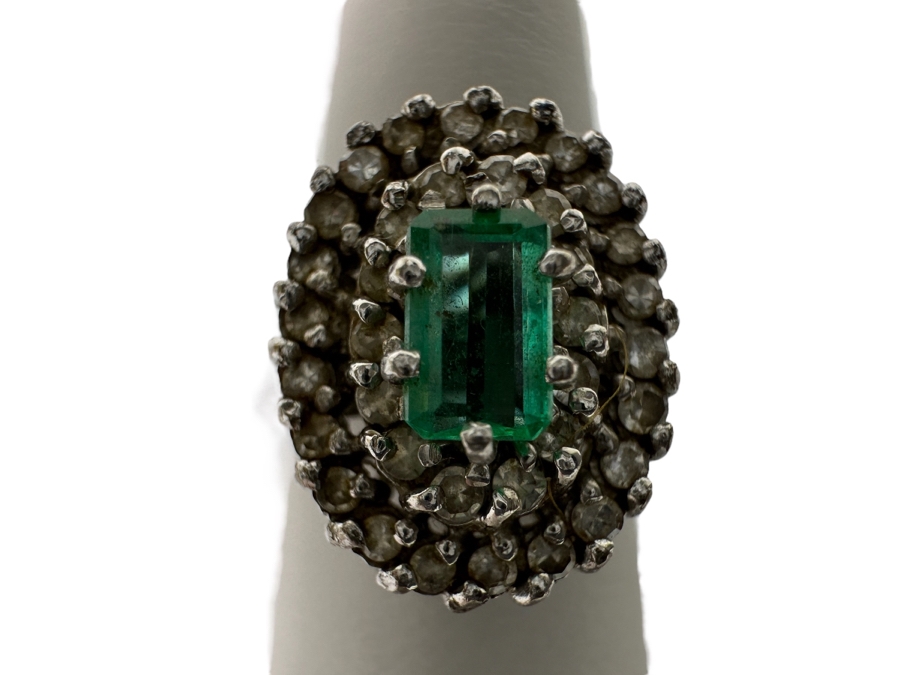14K Gold Emerald & Diamond Ring 1/4 ct Emerald & 1/3 cttw Diamond S. I-J 3.6g Fair Market Value $350 Retail $1,050