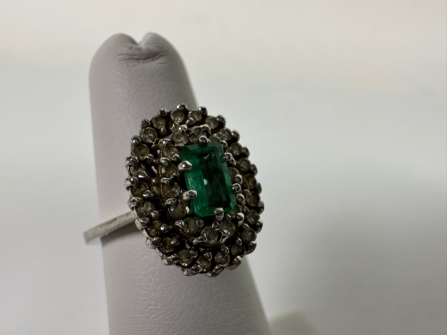 14K Gold Emerald & Diamond Ring 1/4 ct Emerald & 1/3 cttw Diamond S. I-J 3.6g Fair Market Value $350 Retail $1,050 [Photo 8]