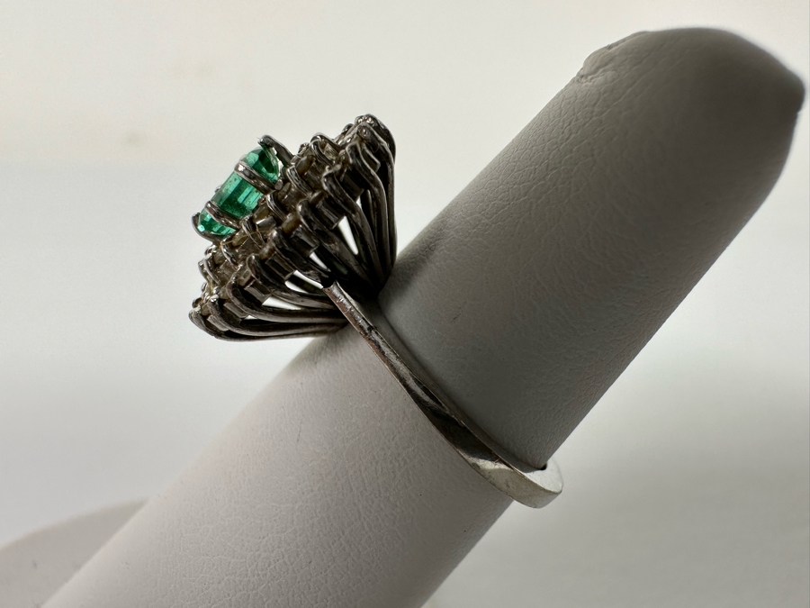 14K Gold Emerald & Diamond Ring 1/4 ct Emerald & 1/3 cttw Diamond S. I-J 3.6g Fair Market Value $350 Retail $1,050 [Photo 12]
