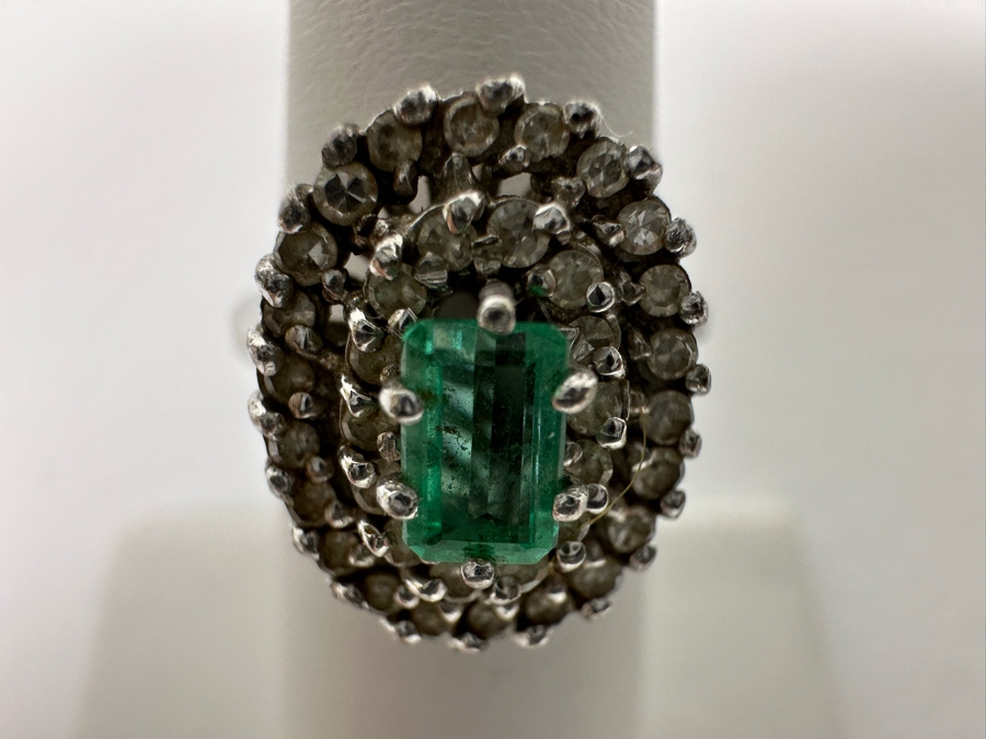 14K Gold Emerald & Diamond Ring 1/4 ct Emerald & 1/3 cttw Diamond S. I-J 3.6g Fair Market Value $350 Retail $1,050 [Photo 7]