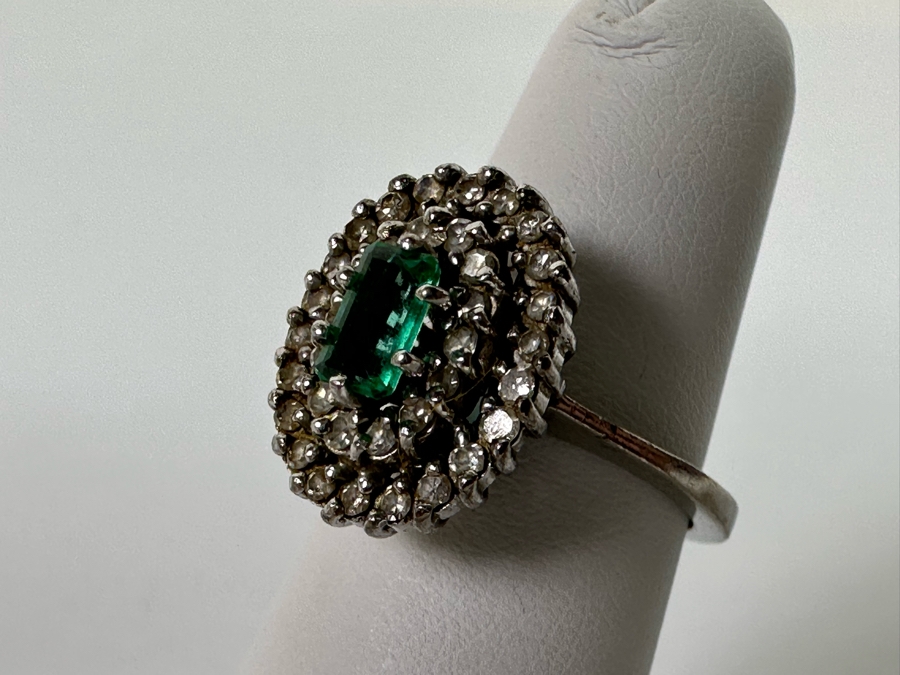 14K Gold Emerald & Diamond Ring 1/4 ct Emerald & 1/3 cttw Diamond S. I-J 3.6g Fair Market Value $350 Retail $1,050 [Photo 14]