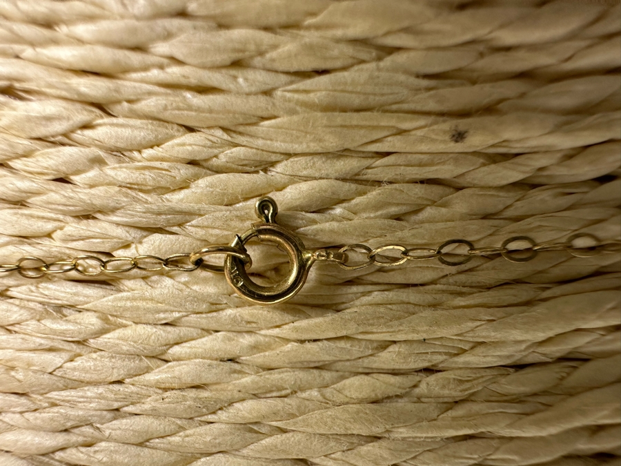 14K Gold Garnet, Citrine, Pearl & Enamel Pendant With 9K Gold 17' Chain Necklace 3.3g [Photo 8]